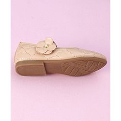 Cute Walk by Babyhug Ballerina with Floral Applique - Beige