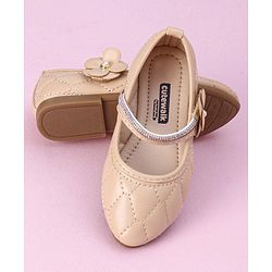 Cute Walk by Babyhug Ballerina with Floral Applique - Beige