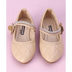 Cute Walk by Babyhug Ballerina with Floral Applique - Beige