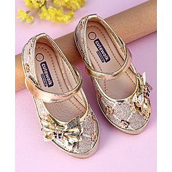 Cute Walk by Babyhug Sandals Bow Applique- Gold