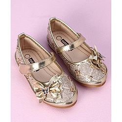 Cute Walk by Babyhug Sandals Bow Applique- Gold