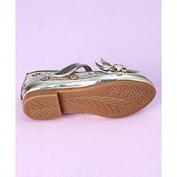 Cute Walk by Babyhug Sandals Bow Applique- Gold