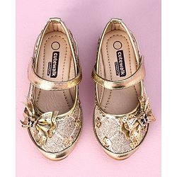 Cute Walk by Babyhug Sandals Bow Applique- Gold