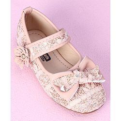 Cute Walk by Babyhug Sandals Bow & Flower Applique- Pink