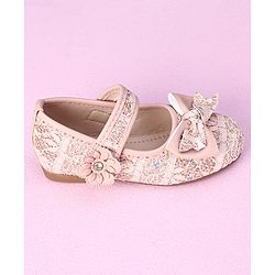 Cute Walk by Babyhug Sandals Bow & Flower Applique- Pink