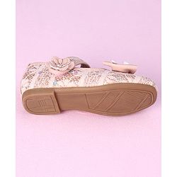 Cute Walk by Babyhug Sandals Bow & Flower Applique- Pink
