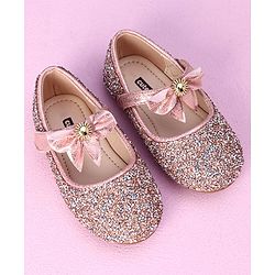 Cute Walk by Babyhug Party Wear Belly Shoes - Light Pink