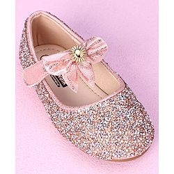 Cute Walk by Babyhug Party Wear Belly Shoes - Light Pink