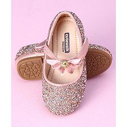 Cute Walk by Babyhug Party Wear Belly Shoes - Light Pink