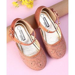 Cute Walk by Babyhug Ballerinas with Floral Applique - Orange