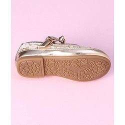 Cute Walk by Babyhug Sandals with Floral Applique - Gold