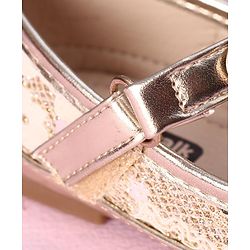 Cute Walk by Babyhug Sandals with Floral Applique - Gold