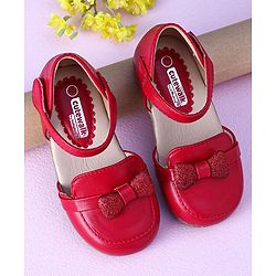 Cute Walk by Babyhug Ballerinas Bow Applique - Red
