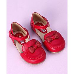 Cute Walk by Babyhug Ballerinas Bow Applique - Red