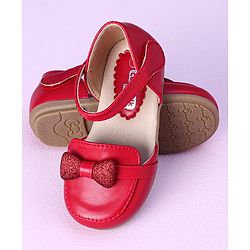 Cute Walk by Babyhug Ballerinas Bow Applique - Red