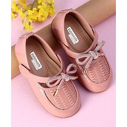 Cute Walk by Babyhug Ballerinas Lace Tie Applique- Pink