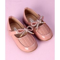 Cute Walk by Babyhug Ballerinas Lace Tie Applique- Pink