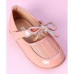 Cute Walk by Babyhug Ballerinas Lace Tie Applique- Pink