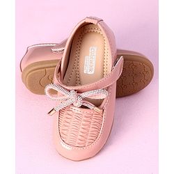 Cute Walk by Babyhug Ballerinas Lace Tie Applique- Pink