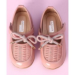 Cute Walk by Babyhug Ballerinas Lace Tie Applique- Pink