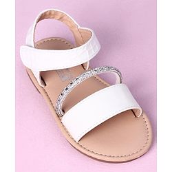 Cute Walk by Babyhug Sandals with Studded Lace - White