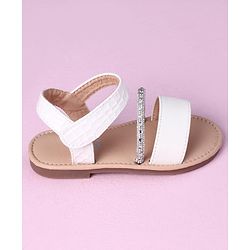 Cute Walk by Babyhug Sandals with Studded Lace - White