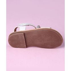 Cute Walk by Babyhug Sandals with Studded Lace - White