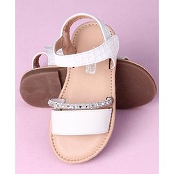 Cute Walk by Babyhug Sandals with Studded Lace - White
