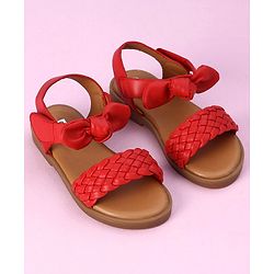 Cute Walk by Babyhug Sandals Bow Applique- Red