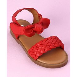 Cute Walk by Babyhug Sandals Bow Applique- Red