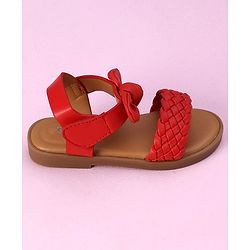 Cute Walk by Babyhug Sandals Bow Applique- Red