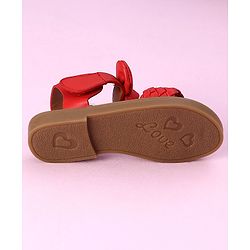 Cute Walk by Babyhug Sandals Bow Applique- Red