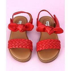 Cute Walk by Babyhug Sandals Bow Applique- Red