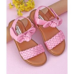 Cute Walk by Babyhug Sandals Bow Applique- Red