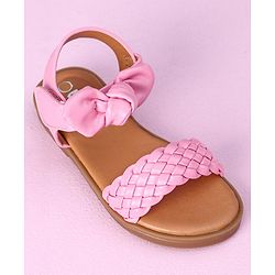 Cute Walk by Babyhug Sandals Bow Applique- Red