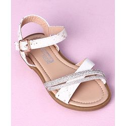 Cute Walk by Babyhug Sandals with Studded Lace - White