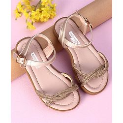 Cute Walk by Babyhug Sandals with Studded Lace - Gold