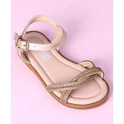 Cute Walk by Babyhug Sandals with Studded Lace - Gold