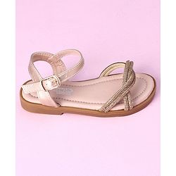 Cute Walk by Babyhug Sandals with Studded Lace - Gold