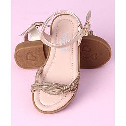 Cute Walk by Babyhug Sandals with Studded Lace - Gold