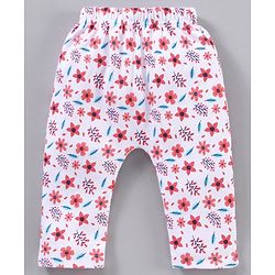 Babyhug Full Length Diaper Leggings Stripes & Floral Print Pack Of 3 - Multicolor