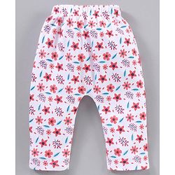 Babyhug Full Length Diaper Leggings Stripes & Floral Print Pack Of 3 - Multicolor