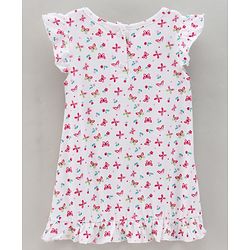 Babyhug Cap Sleeves Nighties Multiprint Pack of 2 - White Light Pink