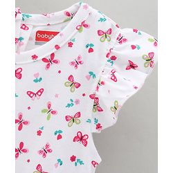 Babyhug Cap Sleeves Nighties Multiprint Pack of 2 - White Light Pink