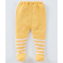 Babyhug Footed Striped Leggings - Yellow