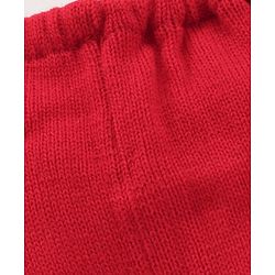 Babyhug Footed Knit Striped Leggings- Red