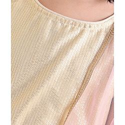 Babyhug Sleeveless Gold Sequence Choli With Embroidered Lehenga - Pink
