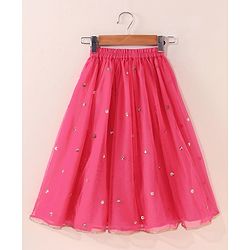 Babyhug Sleeveless Choli Lehenga And Dupatta With Floral Embroidery- Mustard Fuchsia