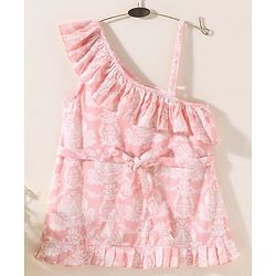Babhyhug Cotton Woven Sleeveless Floral Printed Ethnic Dress - Pink