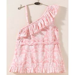 Babhyhug Cotton Woven Sleeveless Floral Printed Ethnic Dress - Pink